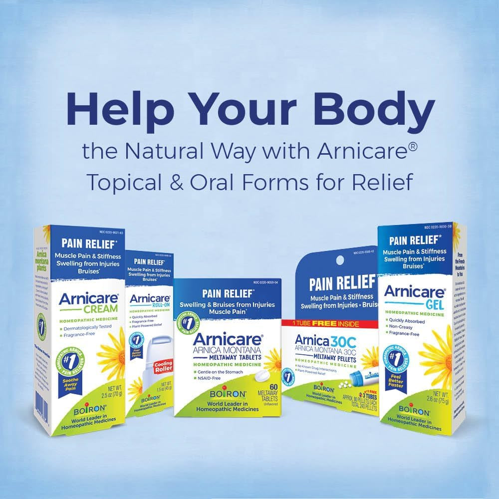 Arnicare Gel for Soothing Relief of Joint Pain, Muscle Pain, Muscle Soreness, and Swelling from Bruises or Injury - Non-Greasy and Fragrance-Free - 2.6 Oz