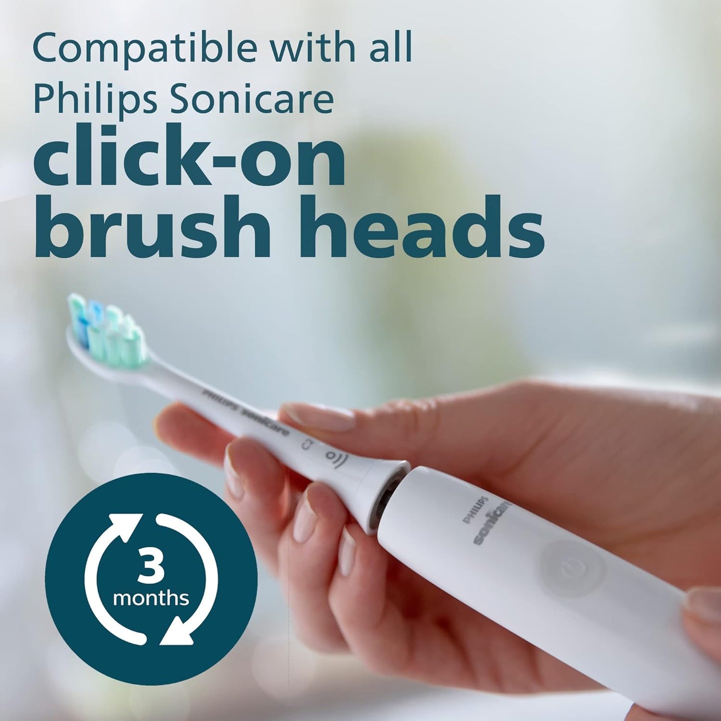 4100 Rechargeable Electric Toothbrush, with Pressure Sensor, 2 Intensity Settings, Smartimer and Quadpacer, 14-Day Battery Life, White, Model HX3681/23