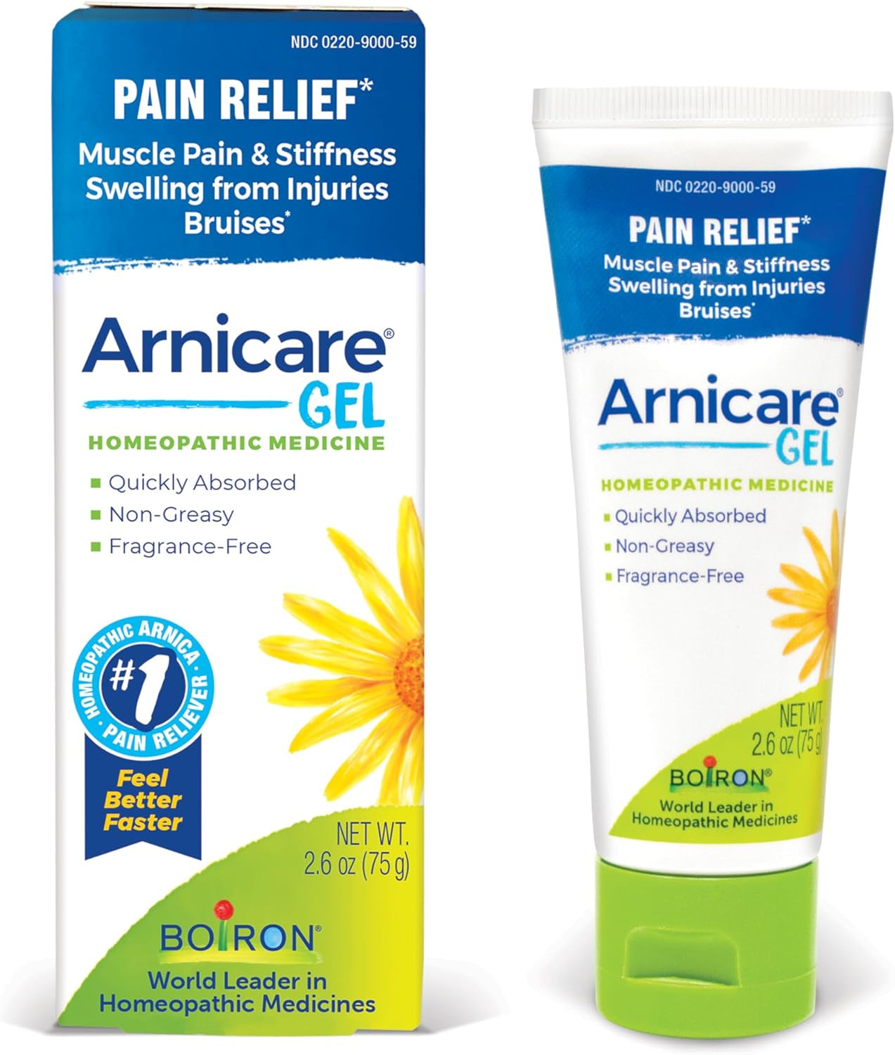 Arnicare Gel for Soothing Relief of Joint Pain, Muscle Pain, Muscle Soreness, and Swelling from Bruises or Injury - Non-Greasy and Fragrance-Free - 2.6 Oz