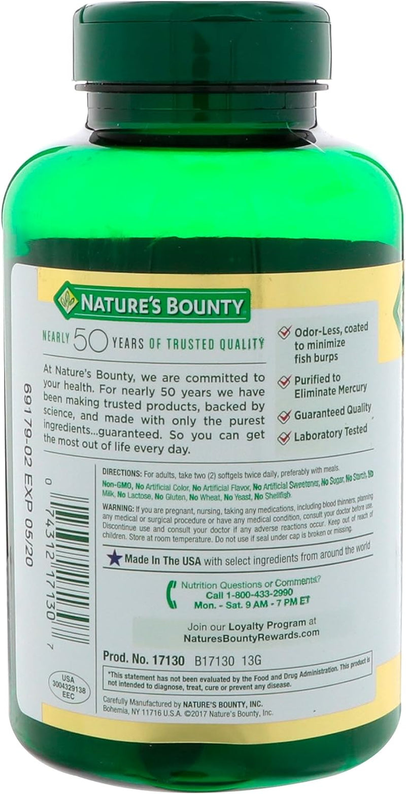 Fish Oil, Supports Heart Health, 2400Mg, Coated Softgels, 90 Ct.