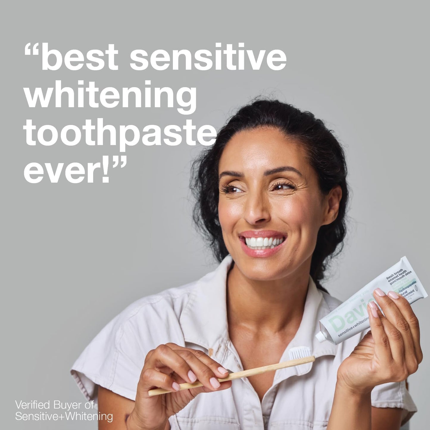Fluoride Free Nano Hydroxyapatite Toothpaste for Remineralizing Enamel & Sensitive Relief, Whitening, Antiplaque, SLS Free, Natural Peppermint, 5.25Oz, Made in USA