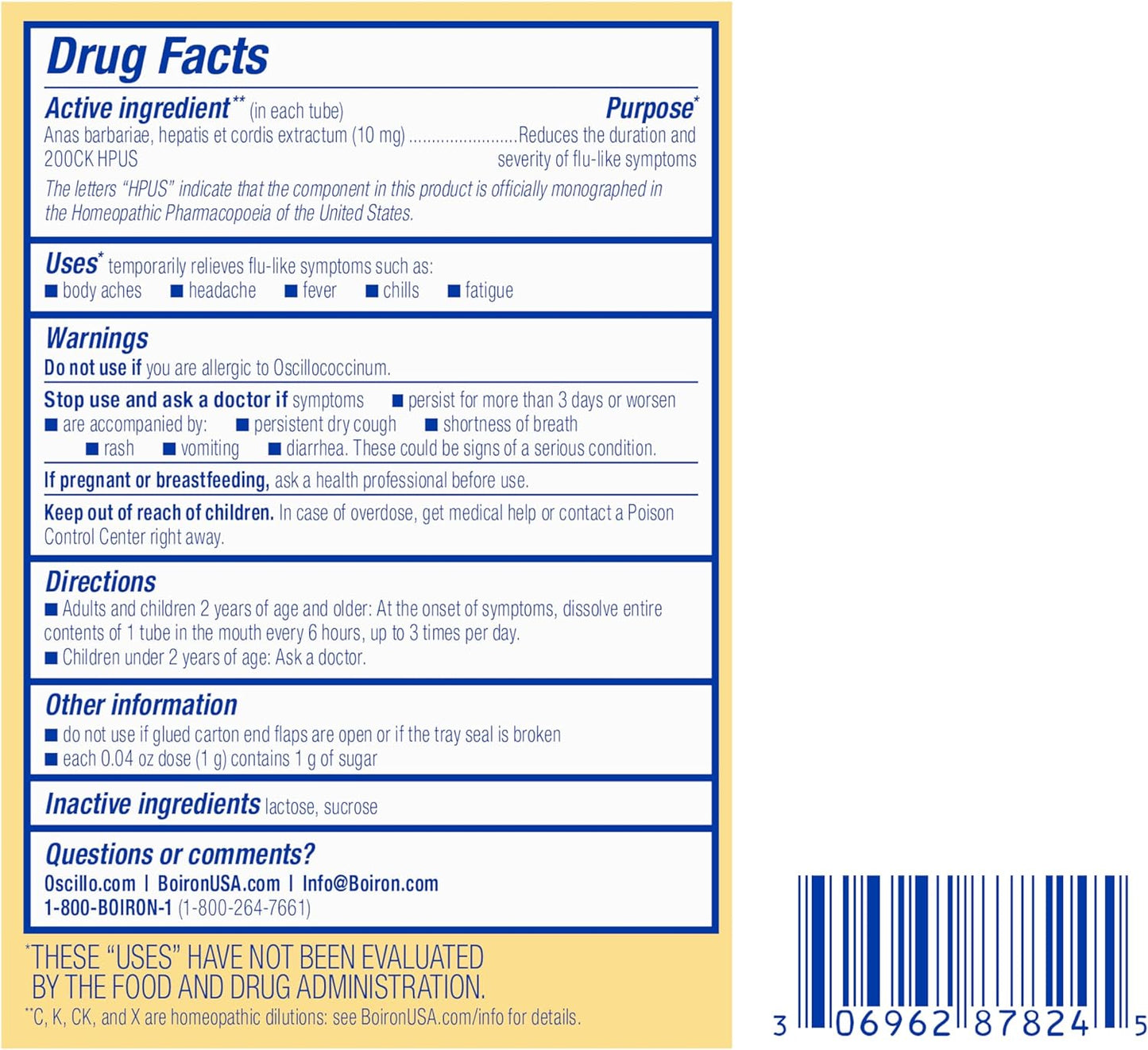 Oscillococcinum for Relief from Flu-Like Symptoms of Body Aches, Headache, Fever, Chills, and Fatigue - 30 Count
