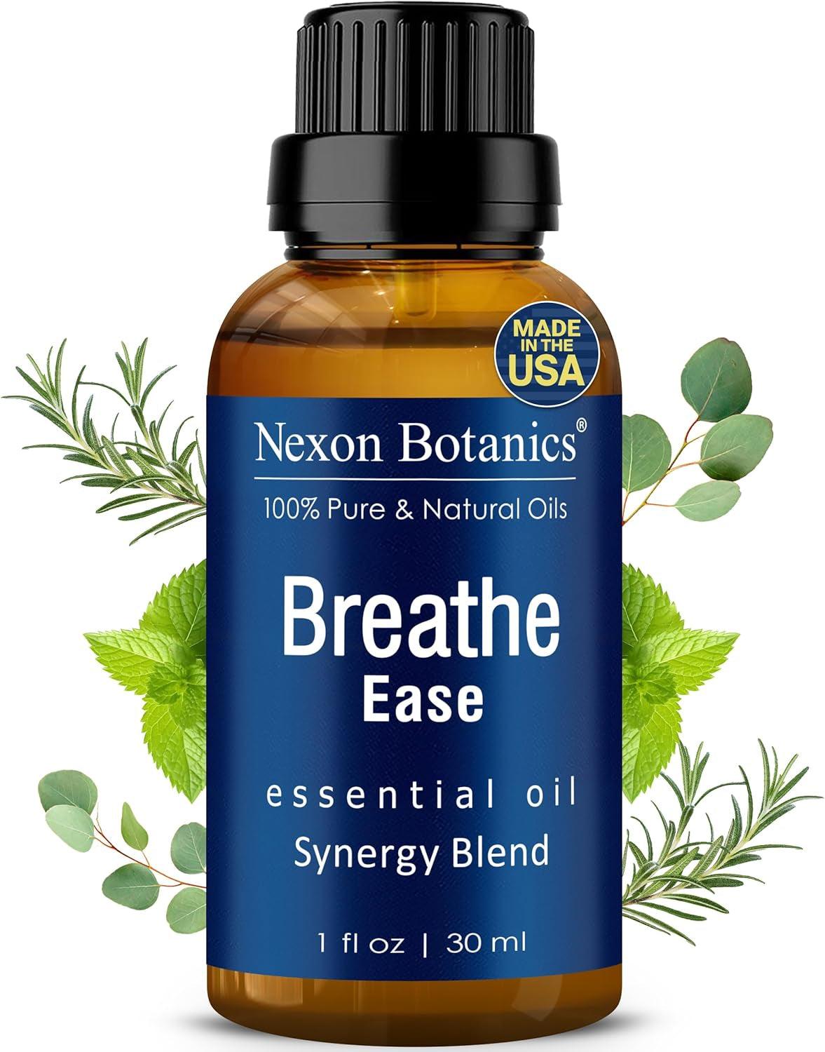 Breathe Essential Oil Blend 30 Ml - Breath Easy Essential Oil Sinus Relief - Breathe Ease Essential Oils for Humidifier, Diffuser, Aromatherapy -