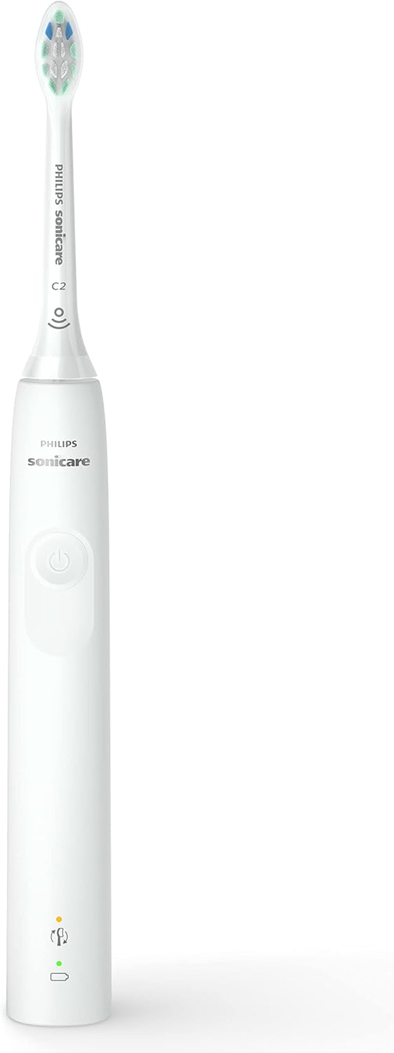 4100 Rechargeable Electric Toothbrush, with Pressure Sensor, 2 Intensity Settings, Smartimer and Quadpacer, 14-Day Battery Life, White, Model HX3681/23