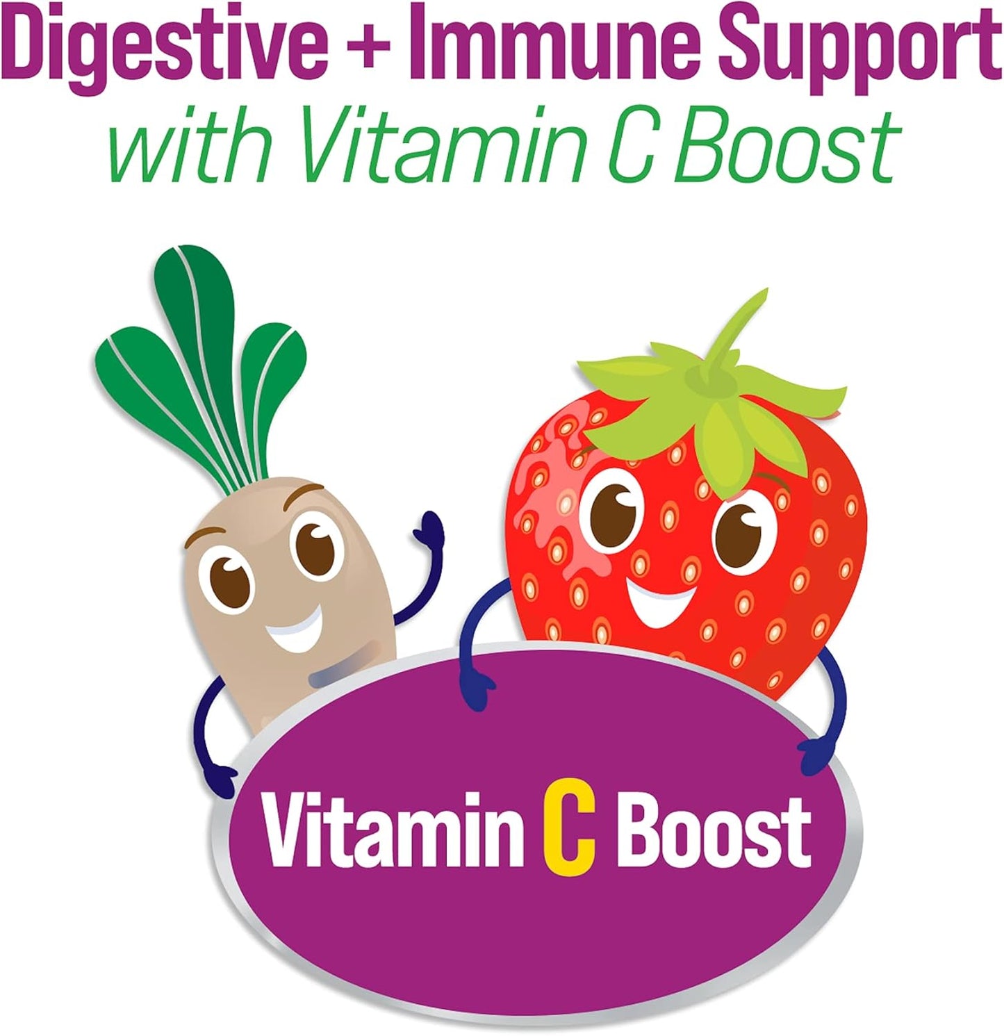 Daily Probiotic for Kids + Veggie Fiber Gummies (Ages 3+) 30 Count Berry Flavor - Probiotics for Digestive Health & Immune Support plus Vitamin C Kids Boost