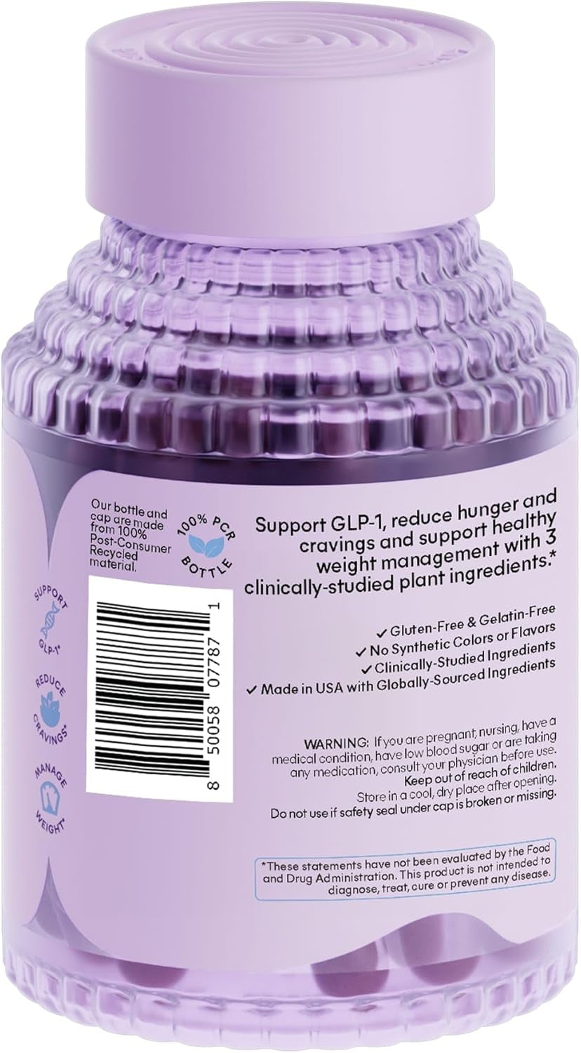 GLP-1 Daily, Reduce Hunger & Cravings, Boost GLP-1 Production, Support Fat Loss and Weight Management with Clinically Studied Ingredients, 1 Month Supply (60 Capsules)