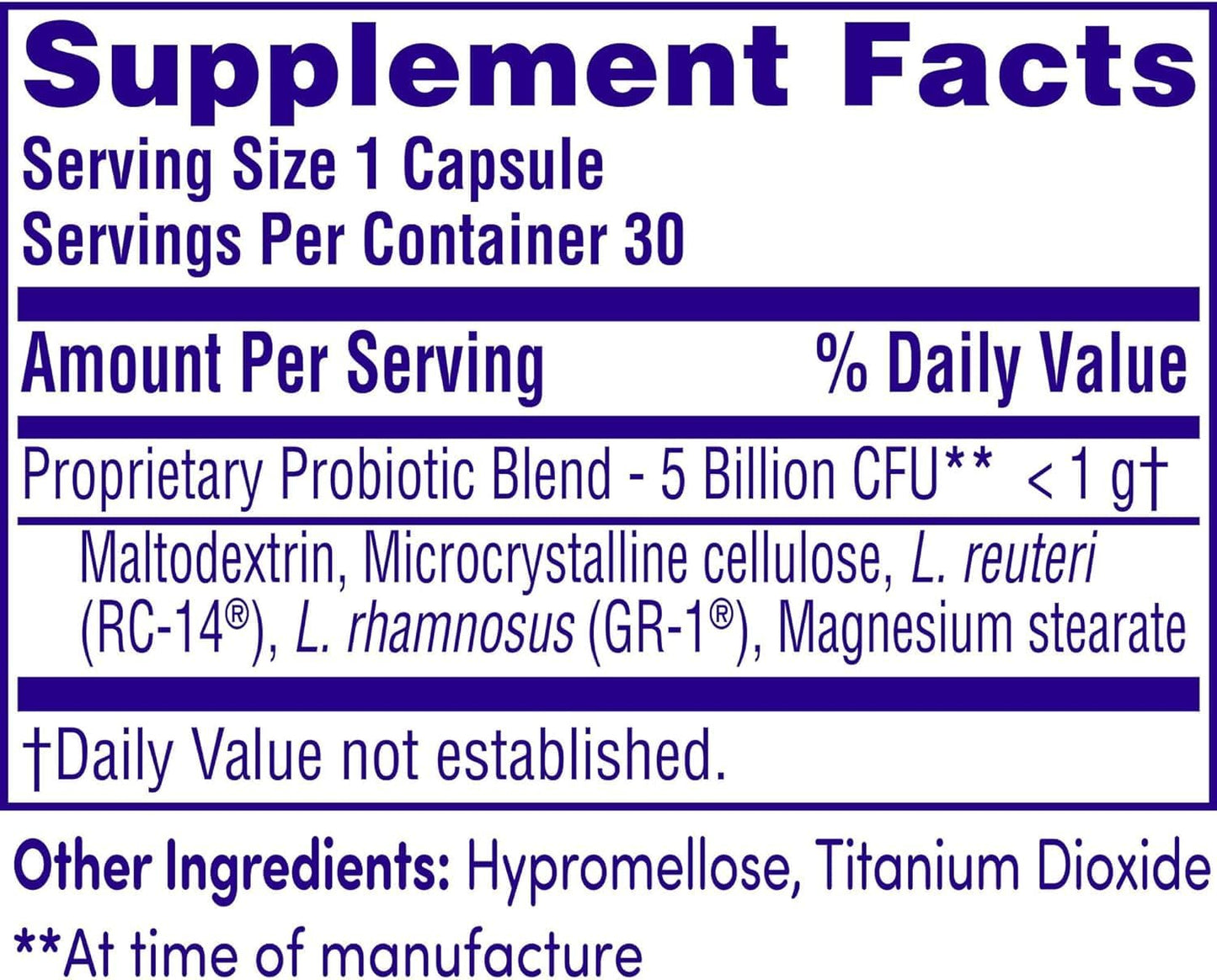 Pro-B Probiotic Supplement for Women, 30 Oral Capsules