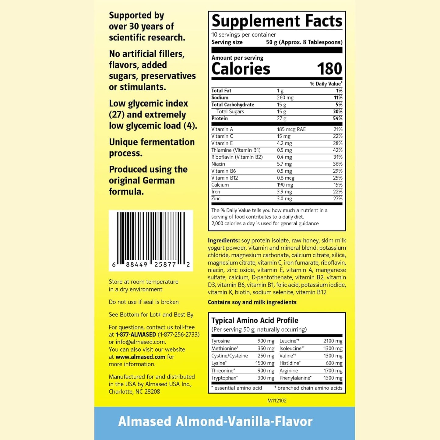 Vanilla Meal Replacement Shake - Low-Glycemic High Plant Base Protein Powder- Nutritional Weight Health Support Supplement - Vanilla Flavor - 17.6 Oz (1.1 Pound (3 Pack))