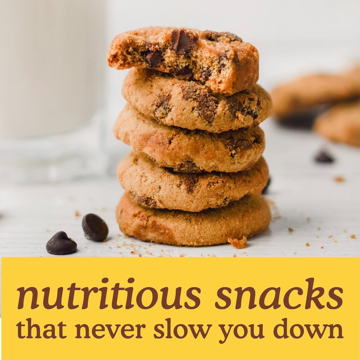 Almond Flour Crunchy Cookies, Chocolate Chip - Gluten Free, Vegan, Healthy Snacks, Made with Organic Coconut Oil, 5.5 Ounce (Pack of 1)