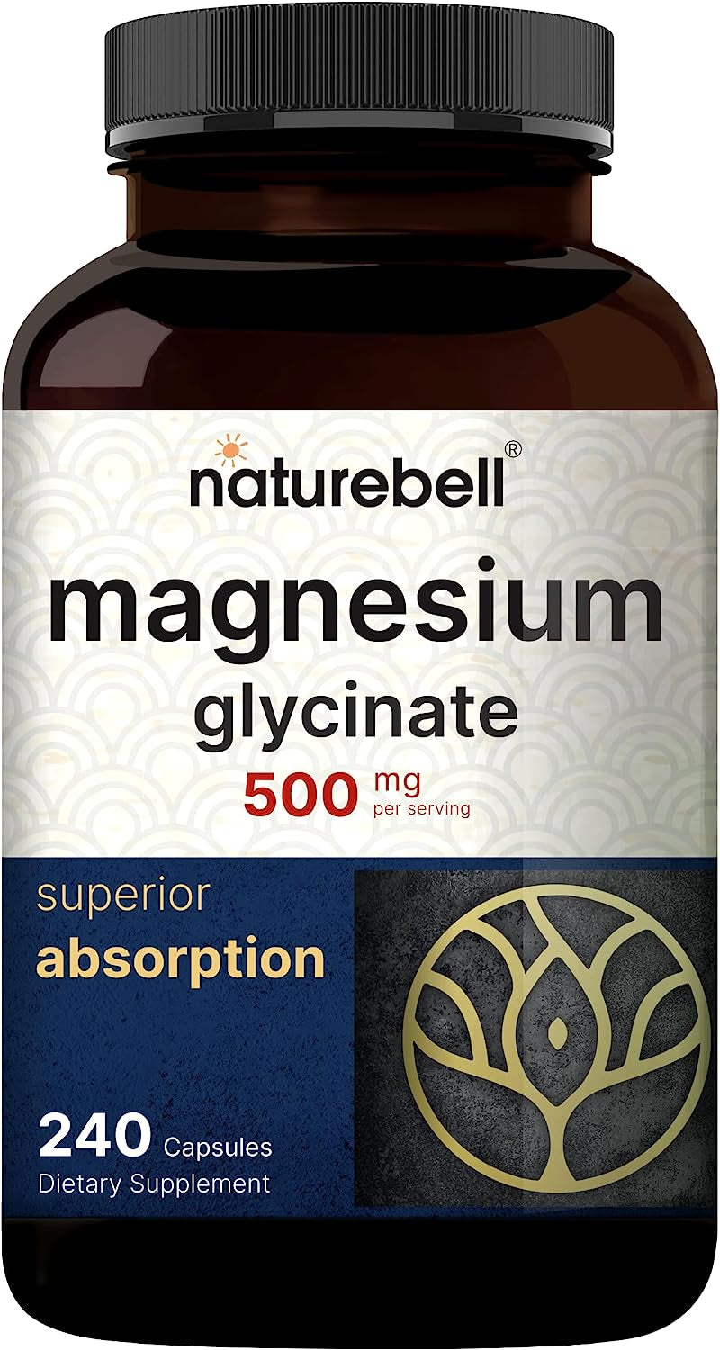 Magnesium Glycinate Capsules 500Mg | 240 Count, 100% Chelated & Purified, 3Rd Party Tested, Non-Gmo & Gluten Free