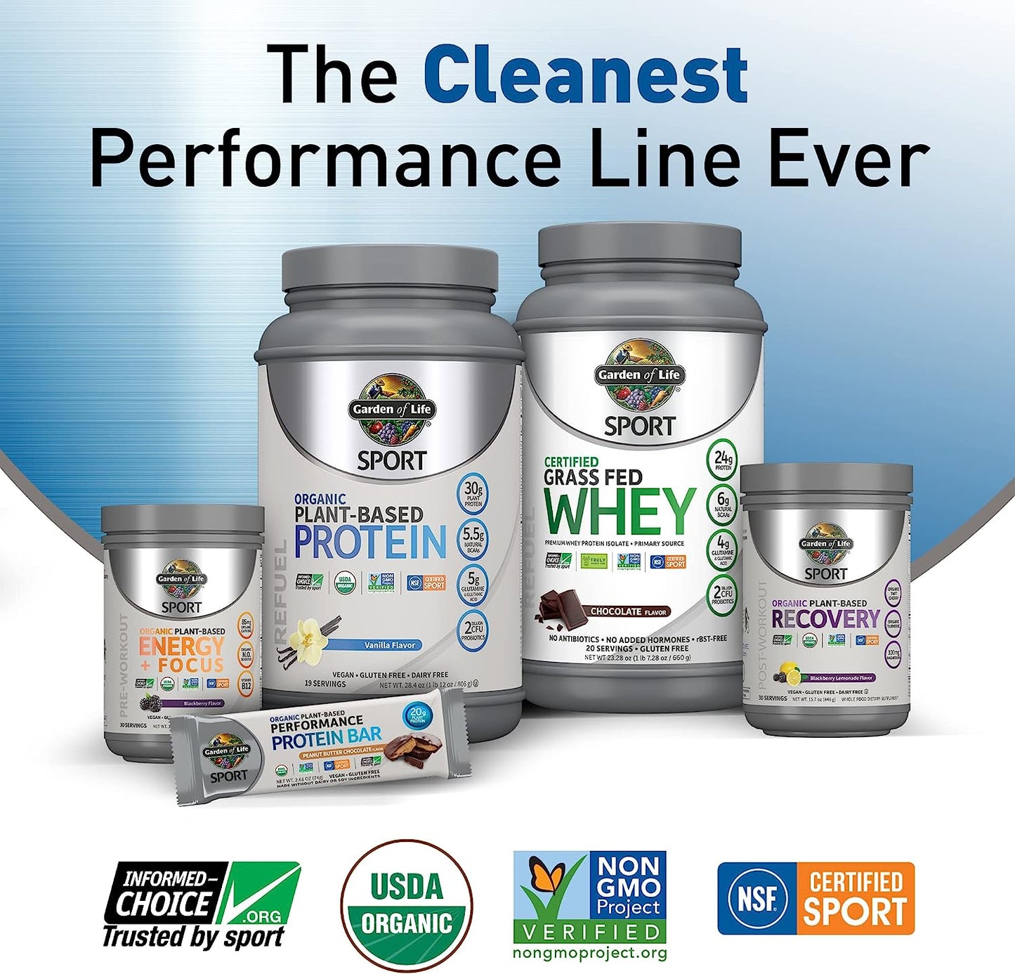 Organic Vegan Protein Powder, Vanilla Protein Powder with Probiotics, Bcaas, 30G Plant Protein, NSF Certified, Gluten Free & Sport, Non GMO, Sport Protein Powder - 19 Servings