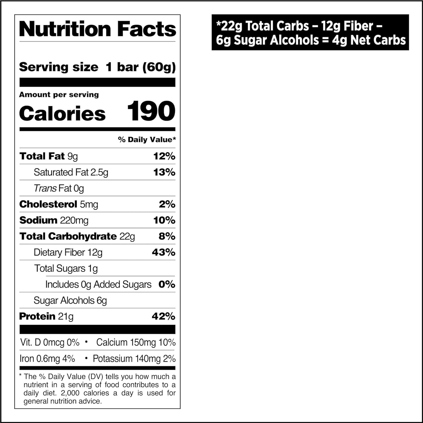 Chocolate Chip Dough Cookie Protein Bars, 21G Protein, 1G Sugar, 4G Net Carb, Gluten Free, Keto Friendy, 12 Count