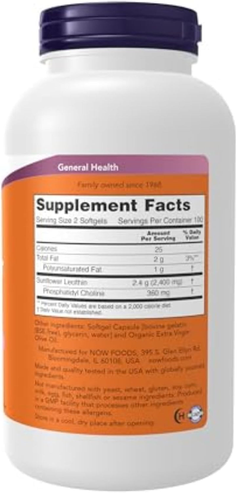 Sunflower Lecithin 1200 Mg Soy-Free, Non-Gmo - 200 Softgels