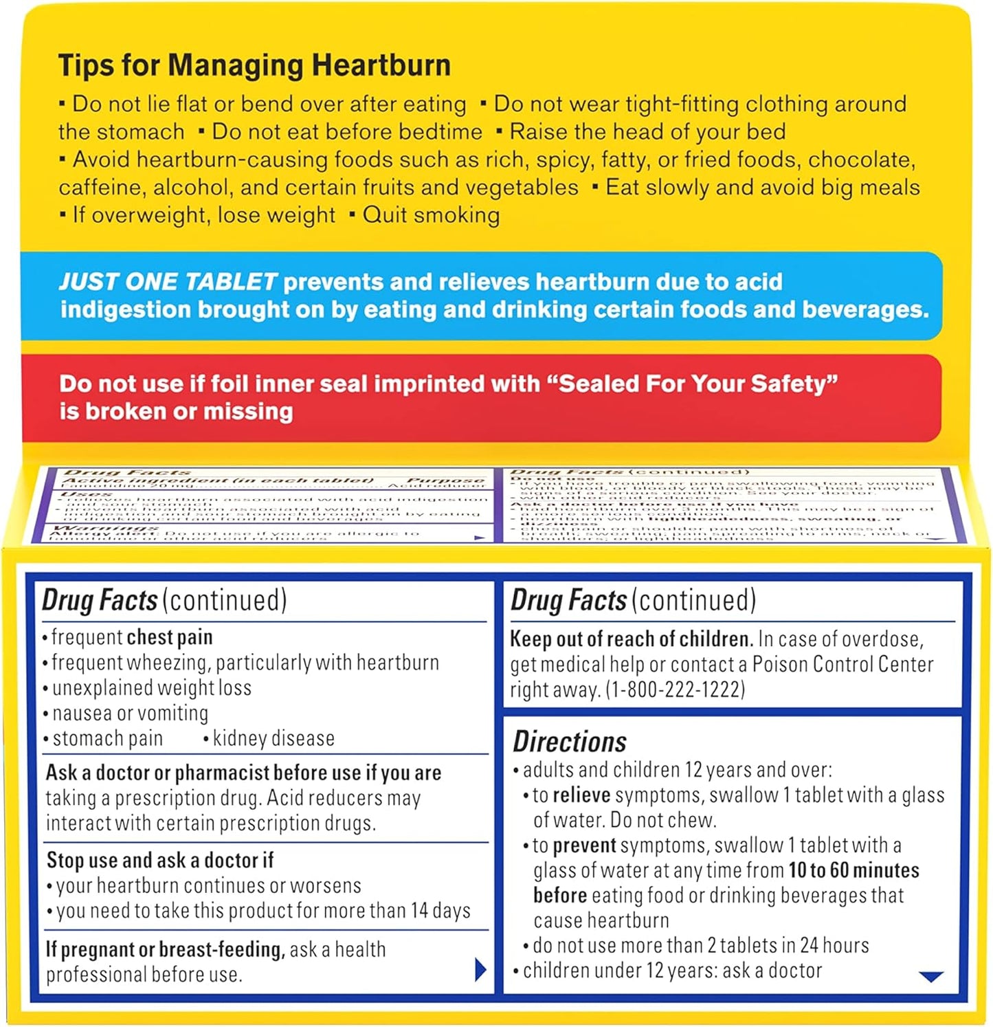 AC Maximum Strength Heartburn Relief Tablets, OTC Medicine Prevents & Relieves Heartburn Due to Acid Indigestion & Sour Stomach, 20Mg Famotidine Acid Reducer, Fast-Acting, 50 Ct