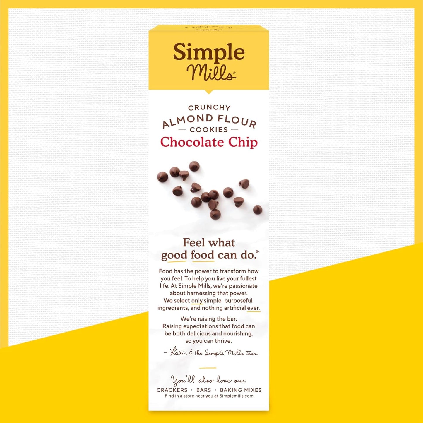 Almond Flour Crunchy Cookies, Chocolate Chip - Gluten Free, Vegan, Healthy Snacks, Made with Organic Coconut Oil, 5.5 Ounce (Pack of 1)