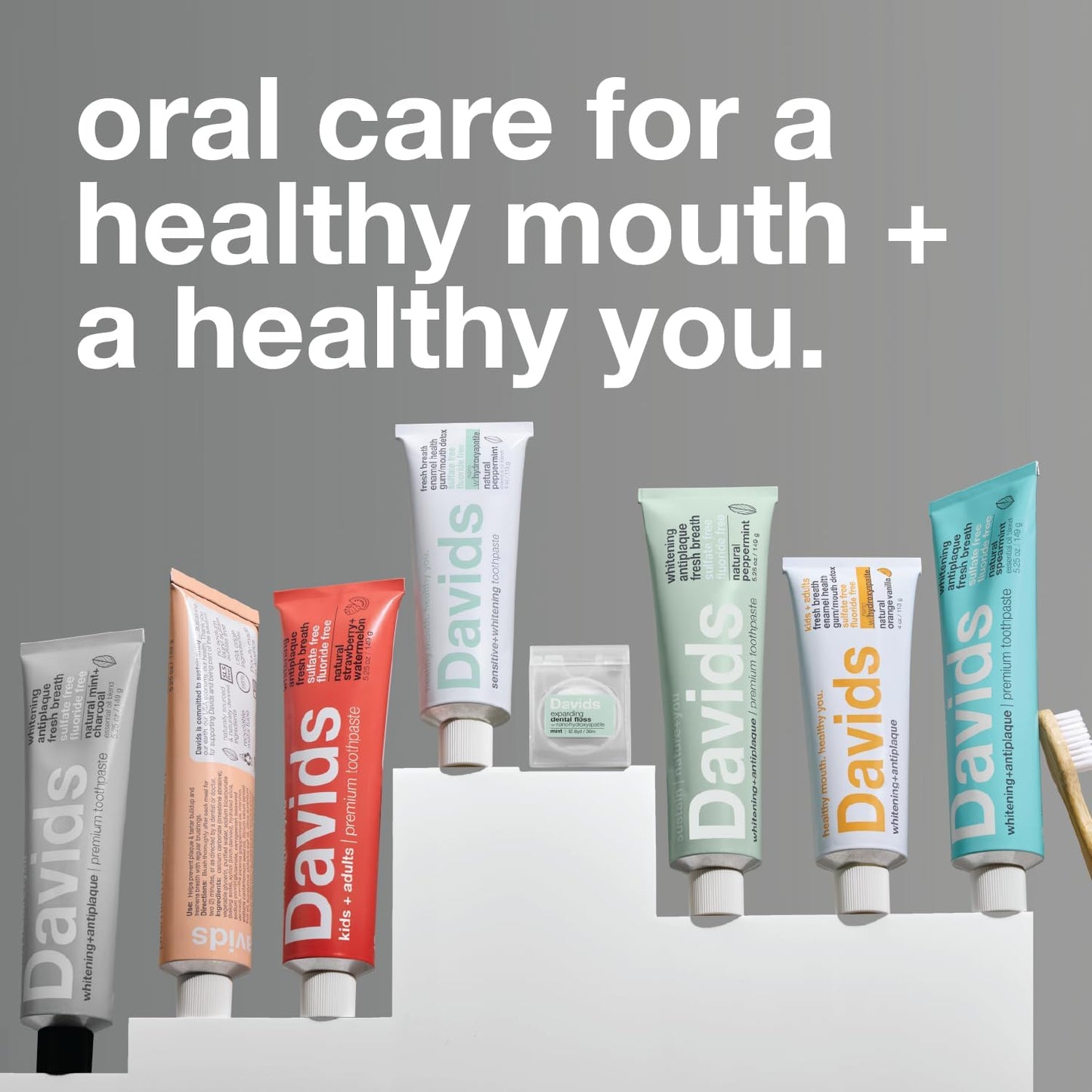 Fluoride Free Nano Hydroxyapatite Toothpaste for Remineralizing Enamel & Sensitive Relief, Whitening, Antiplaque, SLS Free, Natural Peppermint, 5.25Oz, Made in USA