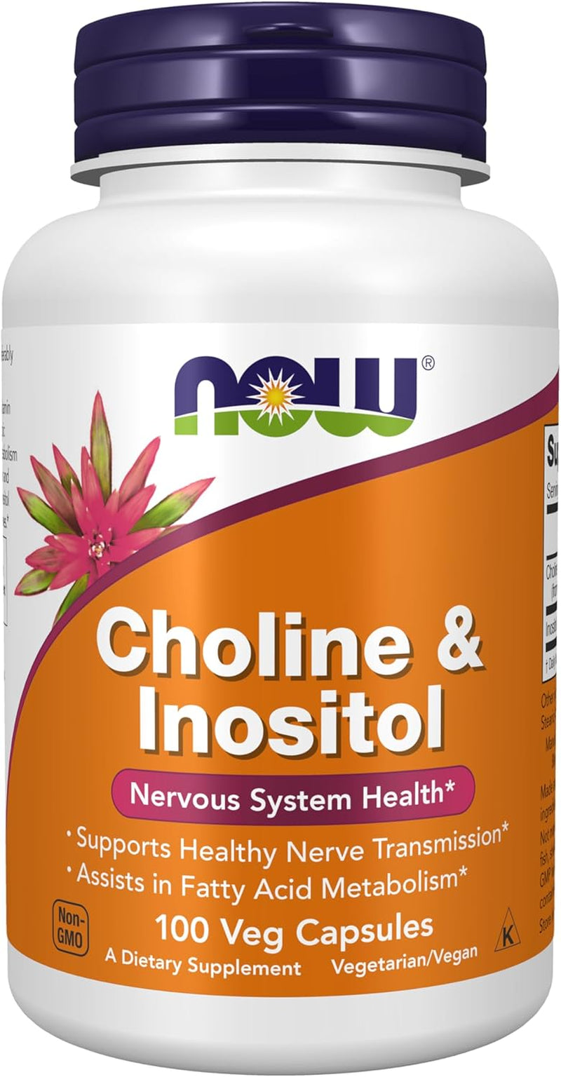 Supplements, Choline & Inositol 500 Mg, Healthy Nerve Transmission*, Nervous System Health*, 100 Capsules