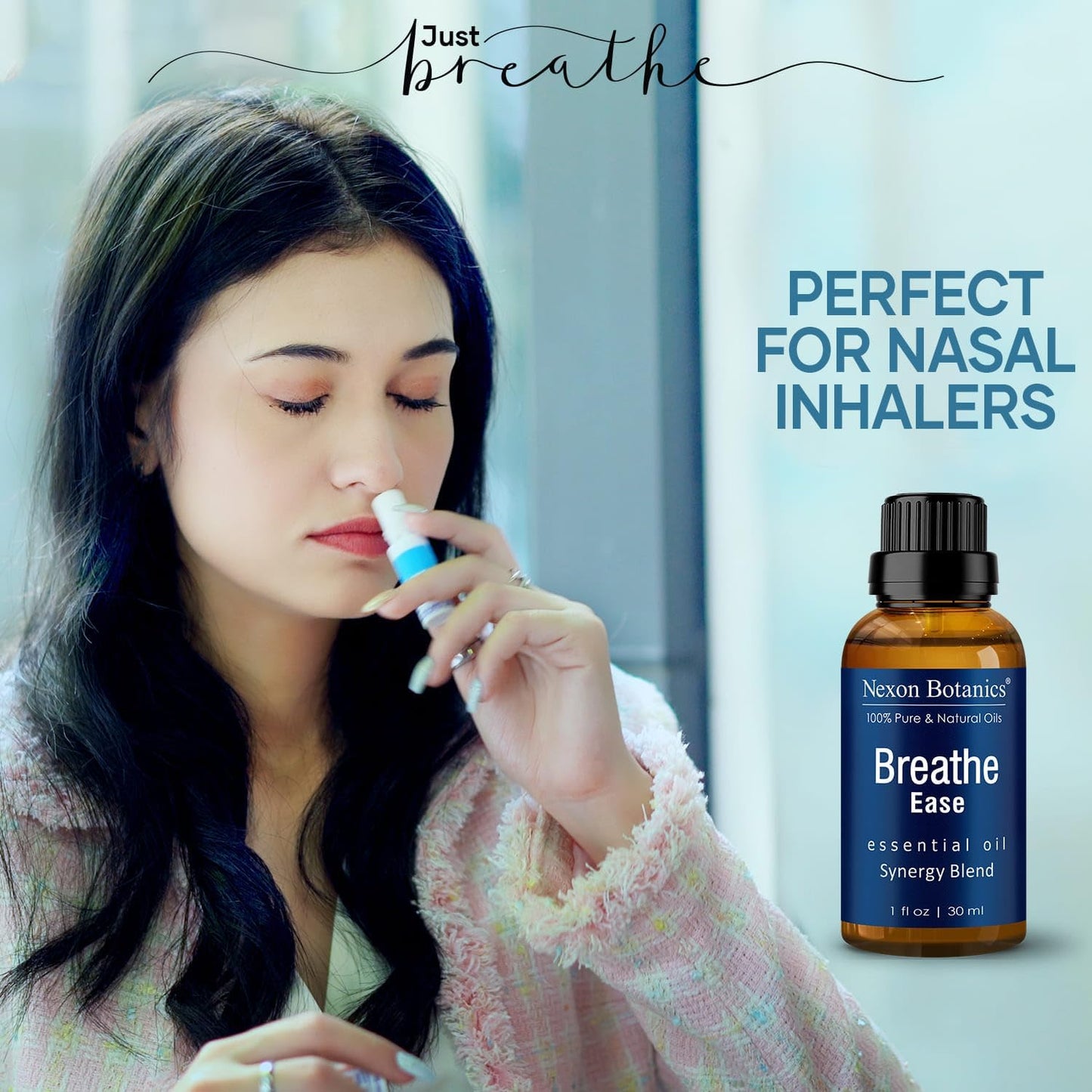 Breathe Essential Oil Blend 30 Ml - Breath Easy Essential Oil Sinus Relief - Breathe Ease Essential Oils for Humidifier, Diffuser, Aromatherapy -
