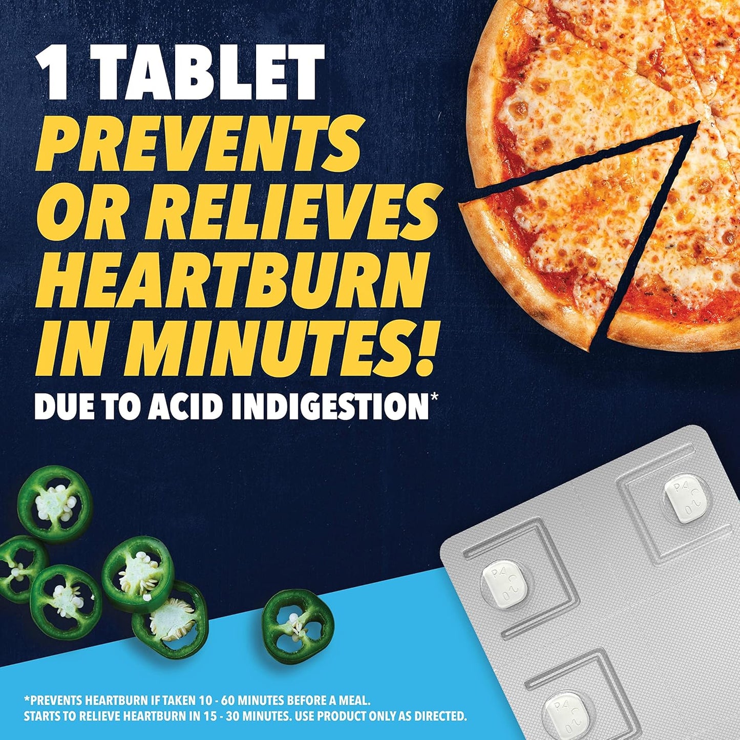 AC Maximum Strength Heartburn Relief Tablets, OTC Medicine Prevents & Relieves Heartburn Due to Acid Indigestion & Sour Stomach, 20Mg Famotidine Acid Reducer, Fast-Acting, 50 Ct