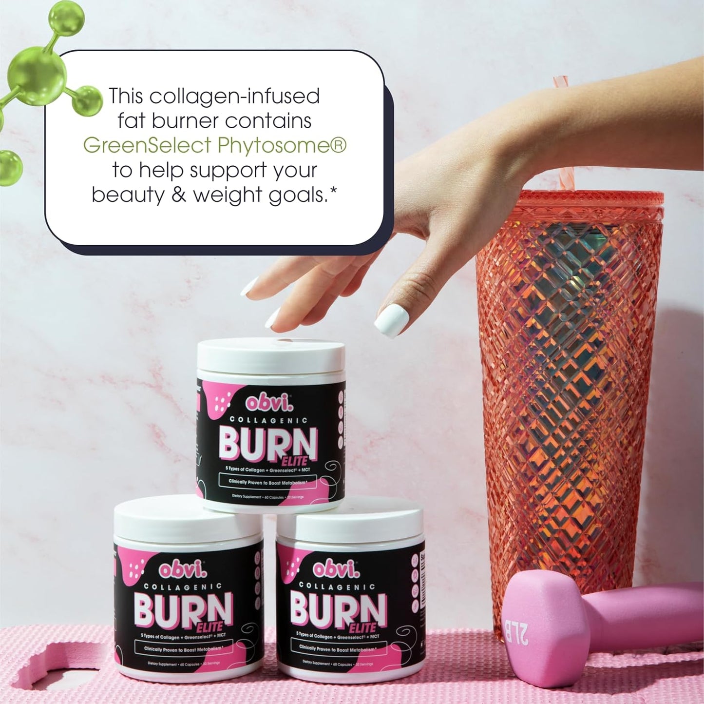 Burn Elite | Supports Metabolism Boost, Energy, and Focus | Supplement with Collagen and Green Tea | Supports Healthy Hair, Skin, Nails, and Joints | 60 Capsules, 30 Servings