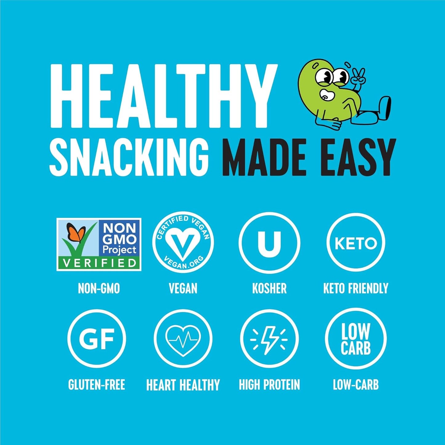 Crunchy Dry Roasted Edamame Snacks (Sea Salt), Keto Snack Food, High Protein (11G) Healthy Snacks, Low Carb Gluten Free Office Vegan Food 100 Calorie Snack Pack, 0.9Oz 10 Pack