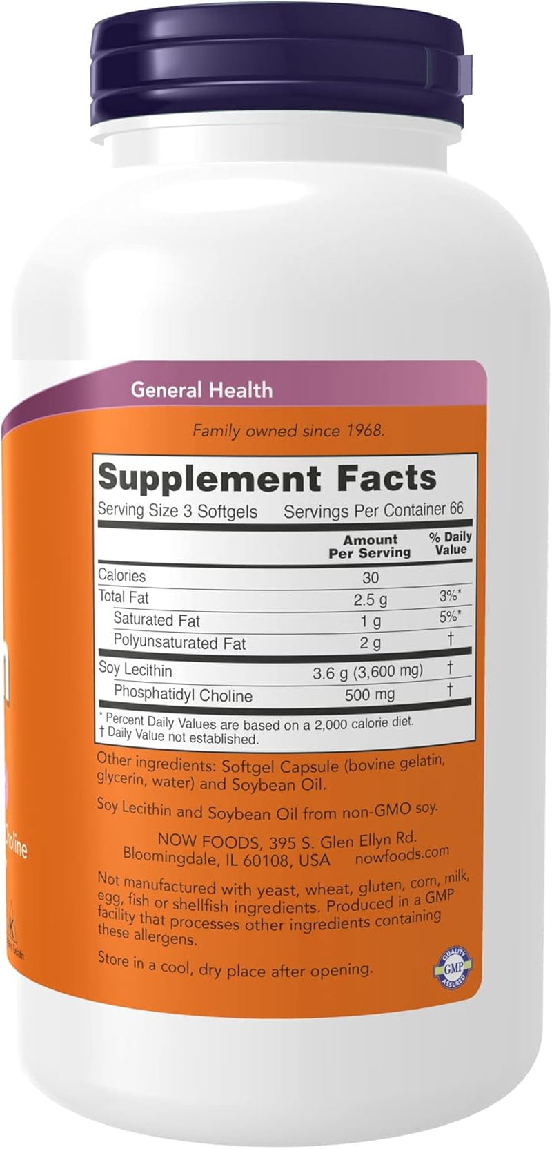 Supplements, Lecithin 1200 Mg with Naturally Occurring Phosphatidyl Choline, 200 Softgels