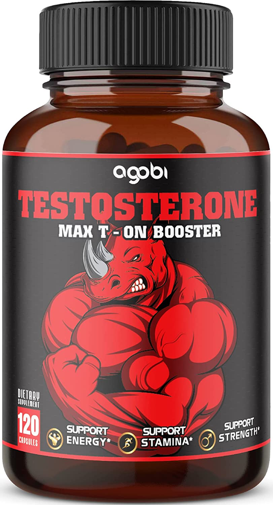 11In1  Maxt-On Testosterone Booster for Men, High Potency 14000Mg Equivalent - Endurance, Drive, and Strength Support 120 Vegan Capsules for 2 Months