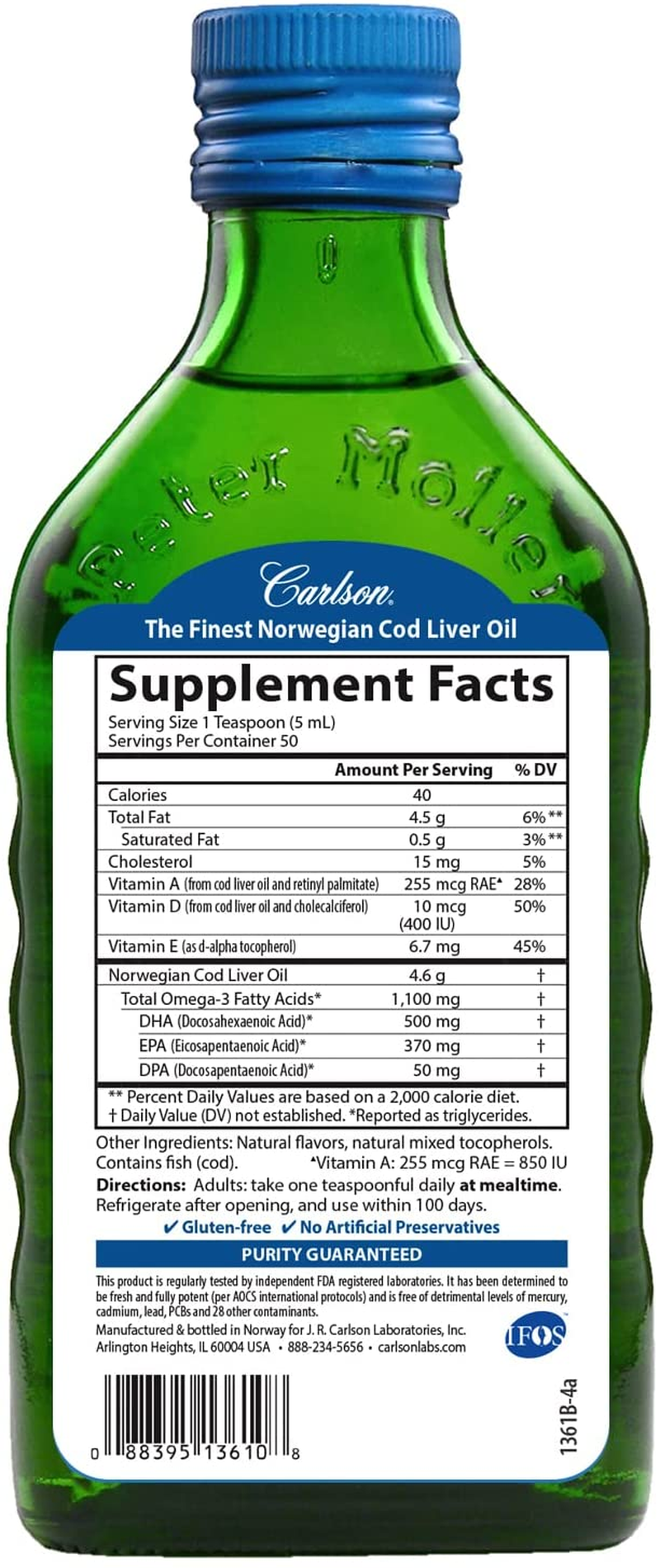 - Cod Liver Oil, Omega-3S EPA & DHA, Heart, Brain, Vision & Joint Health, Norwegian, Fruit Splash, 250 Ml
