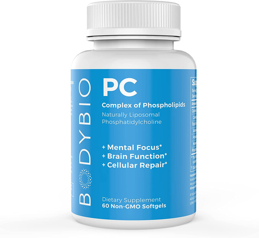 - PC Phosphatidylcholine + Phospholipids - Liposomal for High Absorption - Optimal Brain & Cell Health - Boost Memory, Cognition, Focus & Clarity - 100% Non-Gmo - 60 Softgels