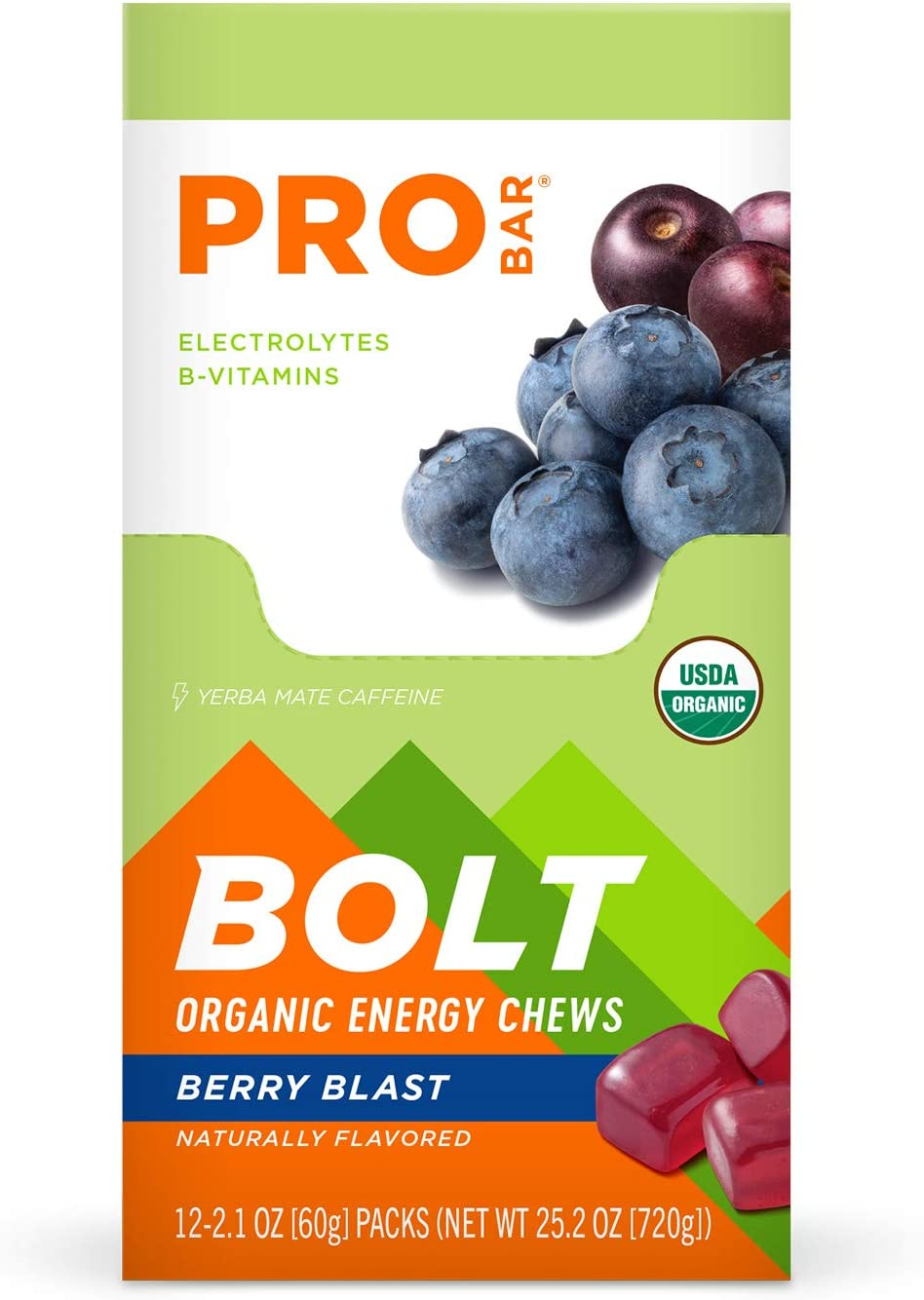 - Bolt Organic Energy Chews, Berry Blast, Non-Gmo, Gluten-Free, USDA Certified Organic, Healthy, Natural Energy, Fast Fuel Gummies with Vitamins B & C (12 Count)