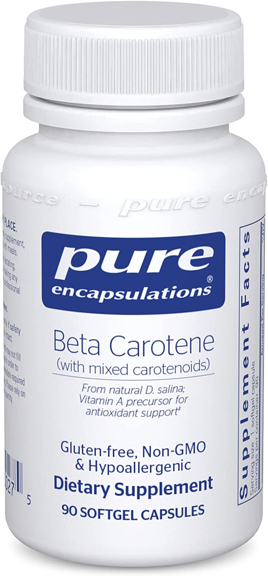 - Beta Carotene (With Mixed Carotenoids) - Hypoallergenic Antioxidant and Vitamin a Precursor Supplement - 90 Softgel Capsules