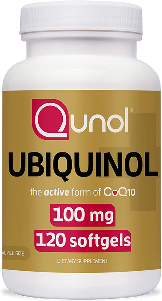 100Mg Ubiquinol, Powerful Antioxidant for Heart & Vascular Health, Essential for Energy Production, Natural Supplement Active Form of Coq10, 120 Count