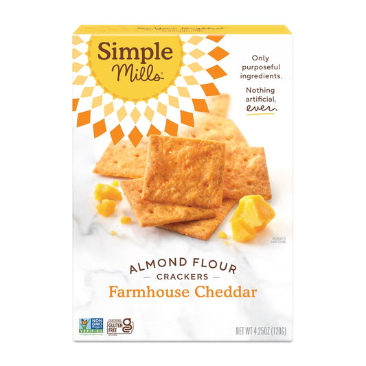 Almond Flour Crackers, Farmhouse Cheddar - Gluten Free, Healthy Snacks, 4.25 Ounce (Pack of 1)