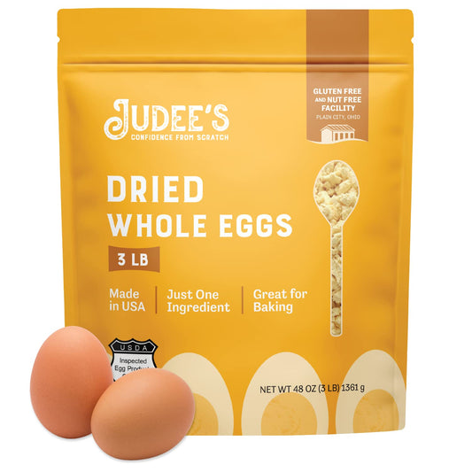 Judee’S Dried Whole Egg Powder 45Lb (3Lb Pack of 15) - Baking Supplies - Delicious and 100% Gluten-Free - Great for Breakfast, Baking, and Camping Meals - Simplifies Outdoor Cooking Preparation