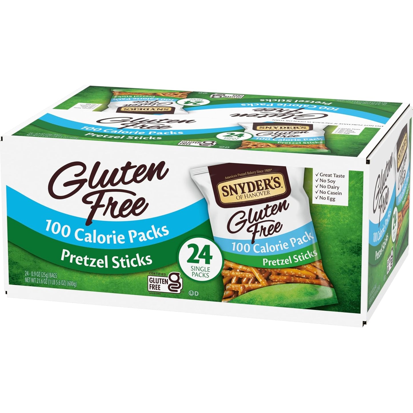 Gluten Free Pretzel Sticks, 100 Calorie Individual Packs, 24 Ct