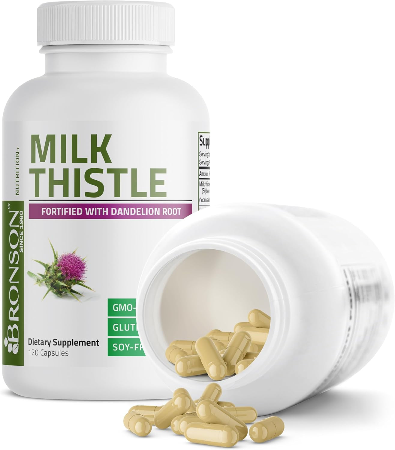 Milk Thistle Silymarin Marianum & Dandelion Root Liver Health Support, Antioxidant Support, Detox, 120 Capsules
