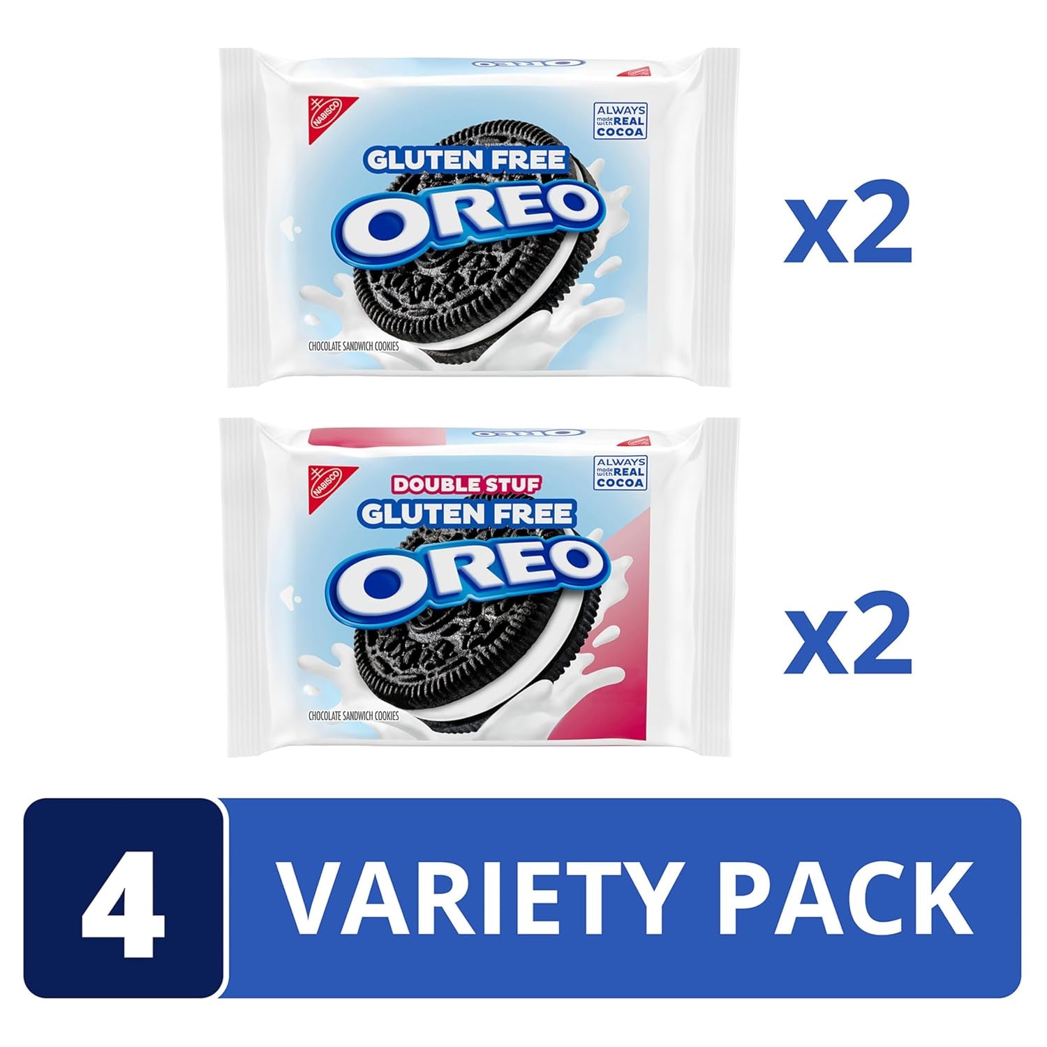 Original &  Double Stuf Gluten Free Cookies Variety Pack, 4 Packs