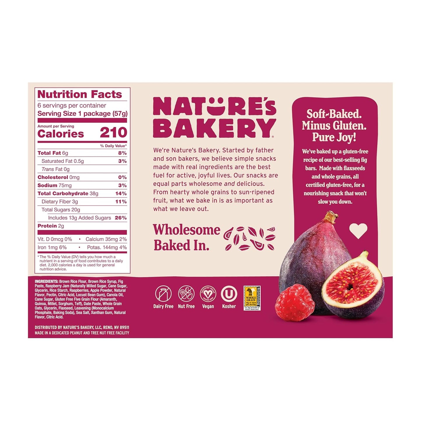 Raspberry Fig Bar, 6 Count, 2 Ounce