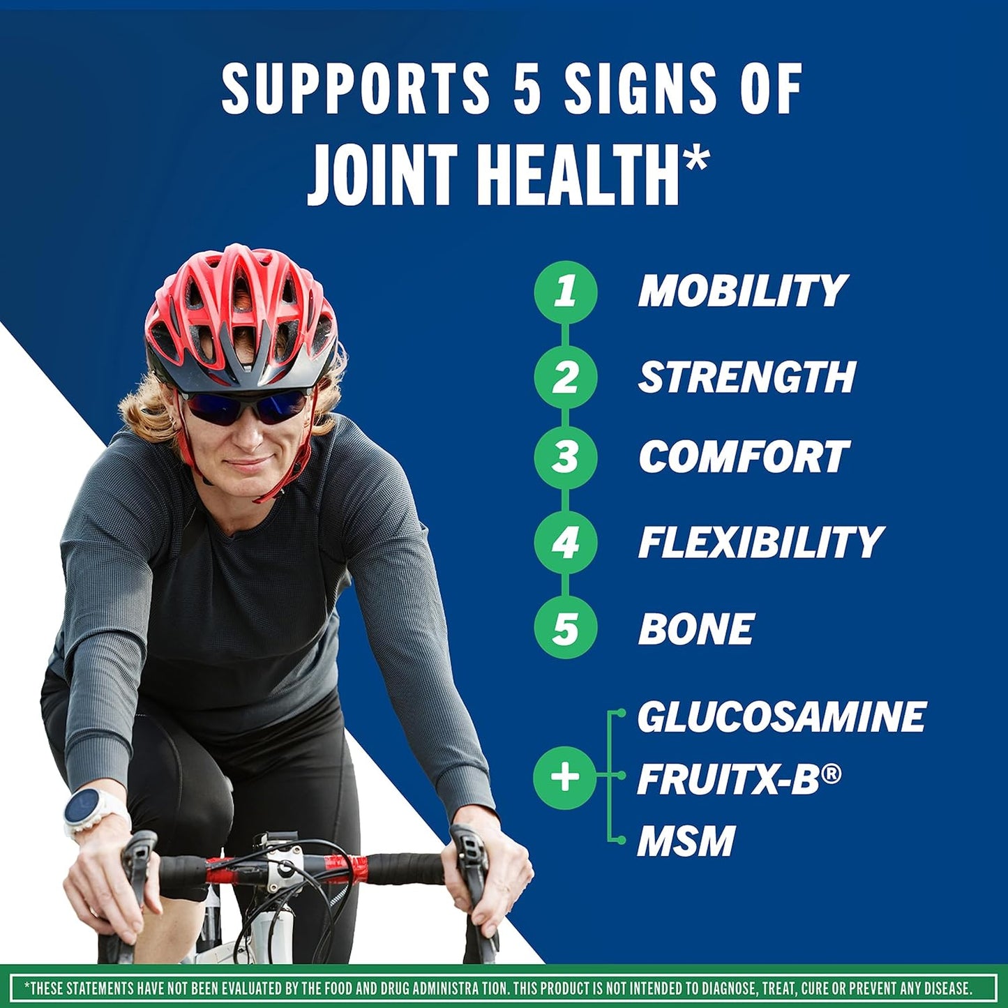 Advanced Glucosamine Chondroitin MSM Joint Support Supplement, Supports Mobility Comfort Strength Flexibility & Bone - 120 Tablets (40 Servings)*