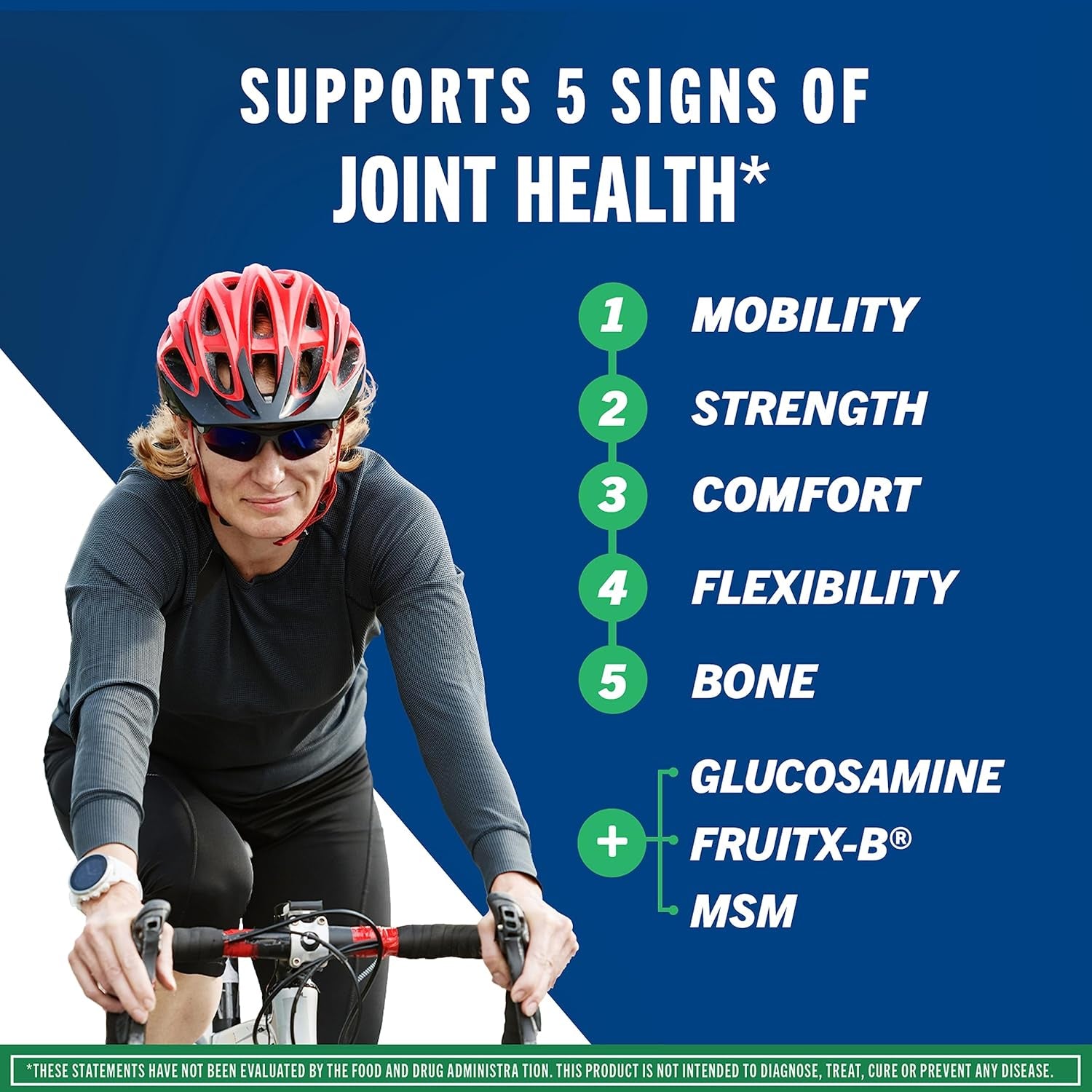 Advanced Glucosamine Chondroitin MSM Joint Support Supplement, Supports Mobility Comfort Strength Flexibility & Bone - 120 Tablets (40 Servings)*