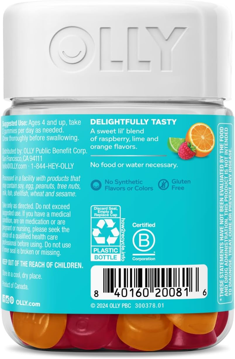 Kids Chillax Gummies, L-Theanine, Magnesium, Lemon Balm, Chewable Supplement, Sherbet Flavor with Other Natural Flavor - 50 Count
