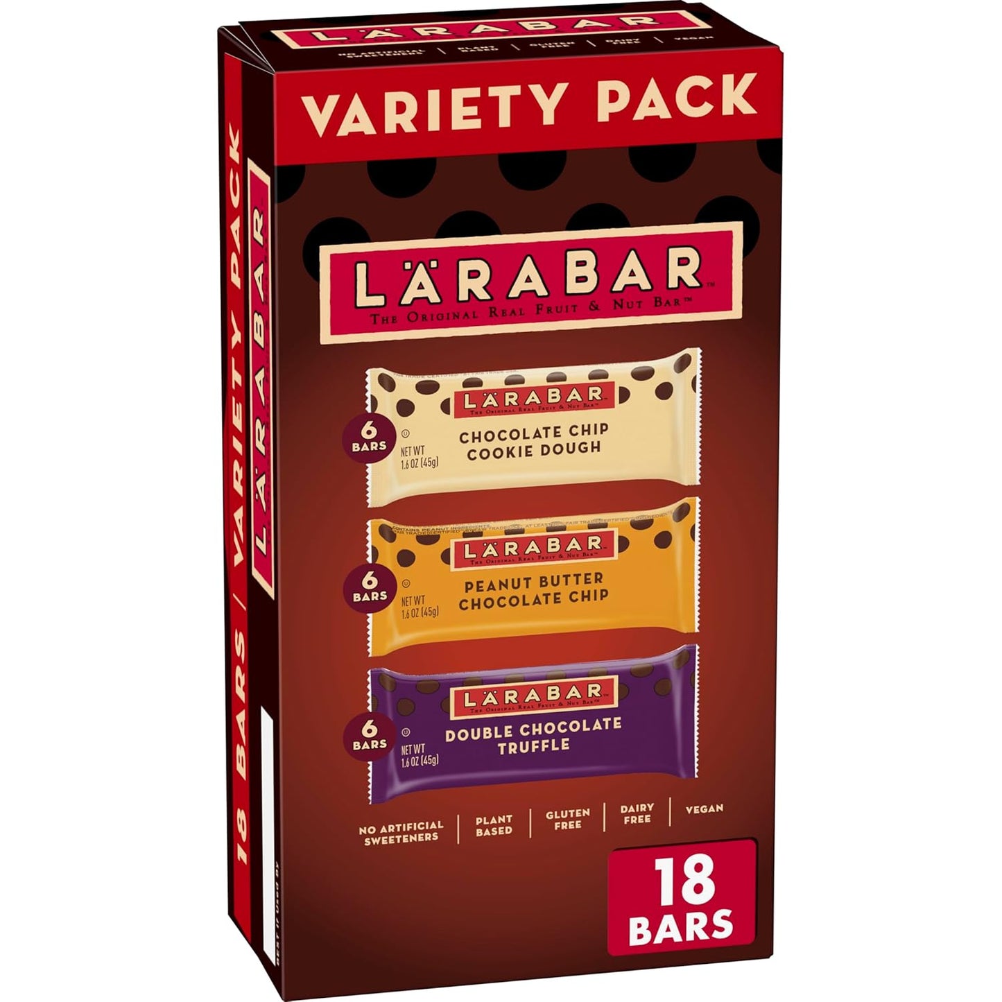 Larabar Chocolate Variety Pack, Gluten Free Vegan Fruit & Nut Bars, 18 Ct