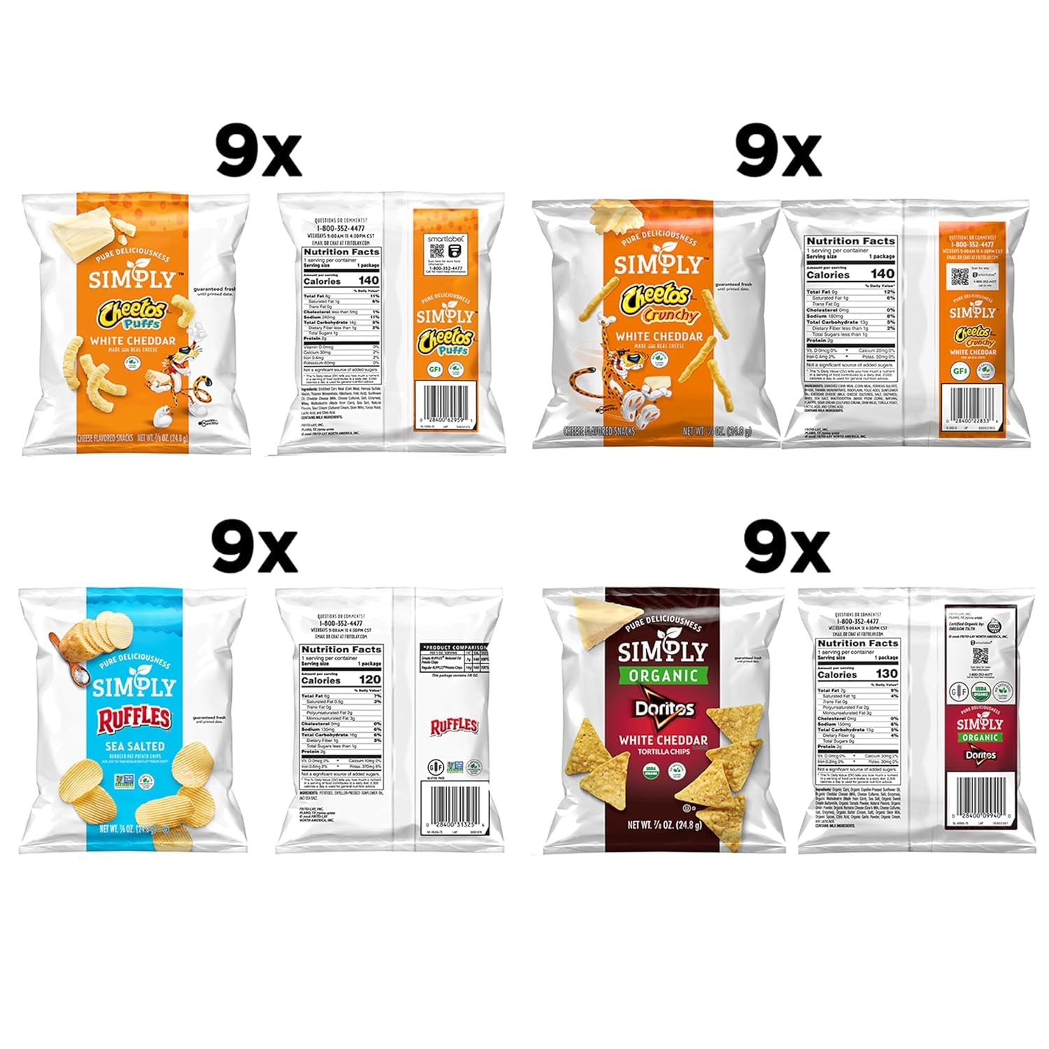 , Variety Pack Snacks, 0.875 Ounce (Pack of 36)