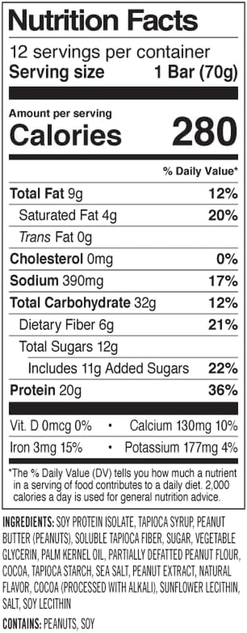 - PROTEIN Bar, Peanut Butter Chocolate, Non-Gmo, Gluten-Free, Healthy, Plant-Based Whole Food Ingredients, Natural Energy (12 Count)