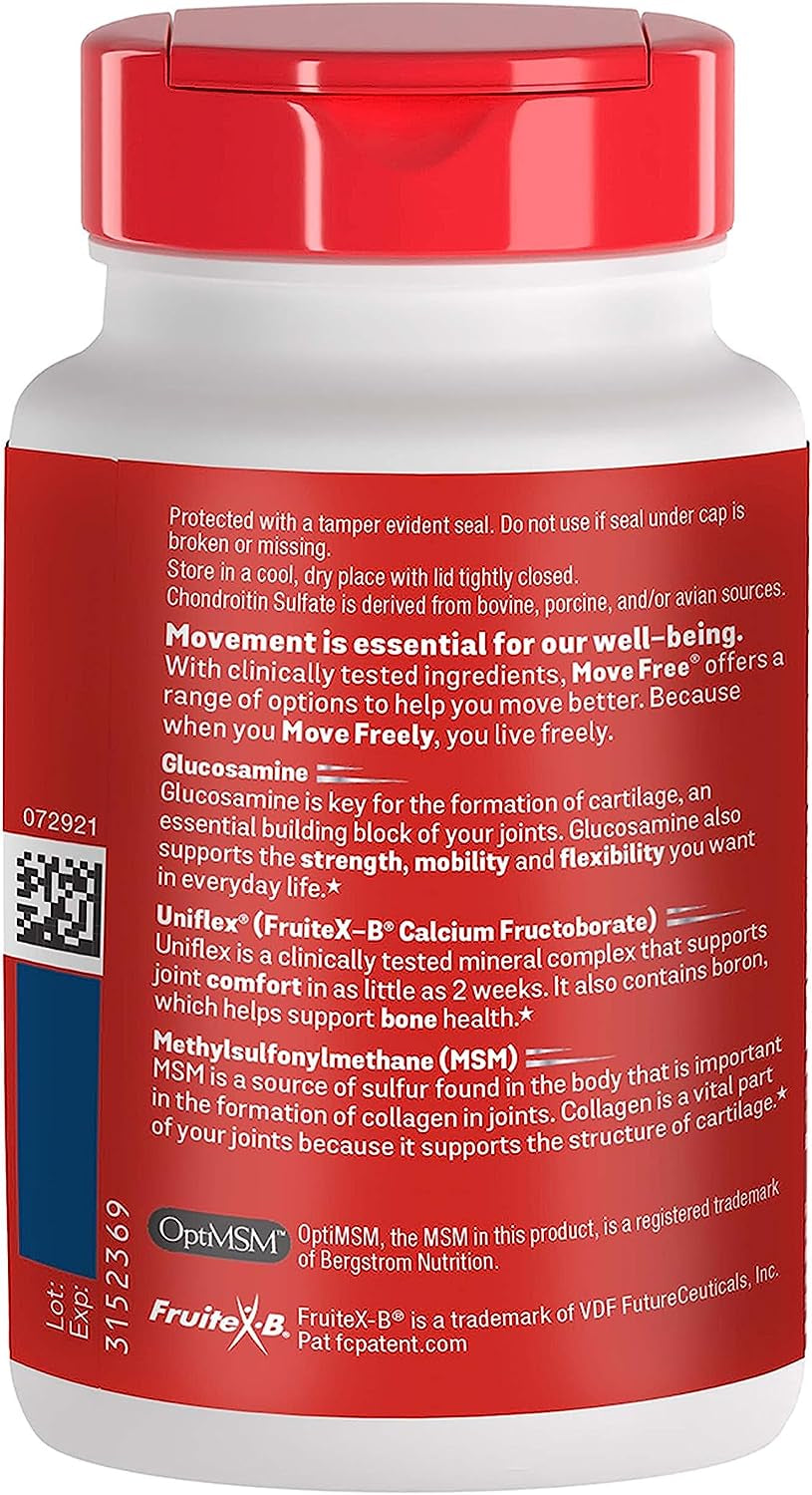 Advanced Glucosamine Chondroitin MSM Joint Support Supplement, Supports Mobility Comfort Strength Flexibility & Bone - 120 Tablets (40 Servings)*