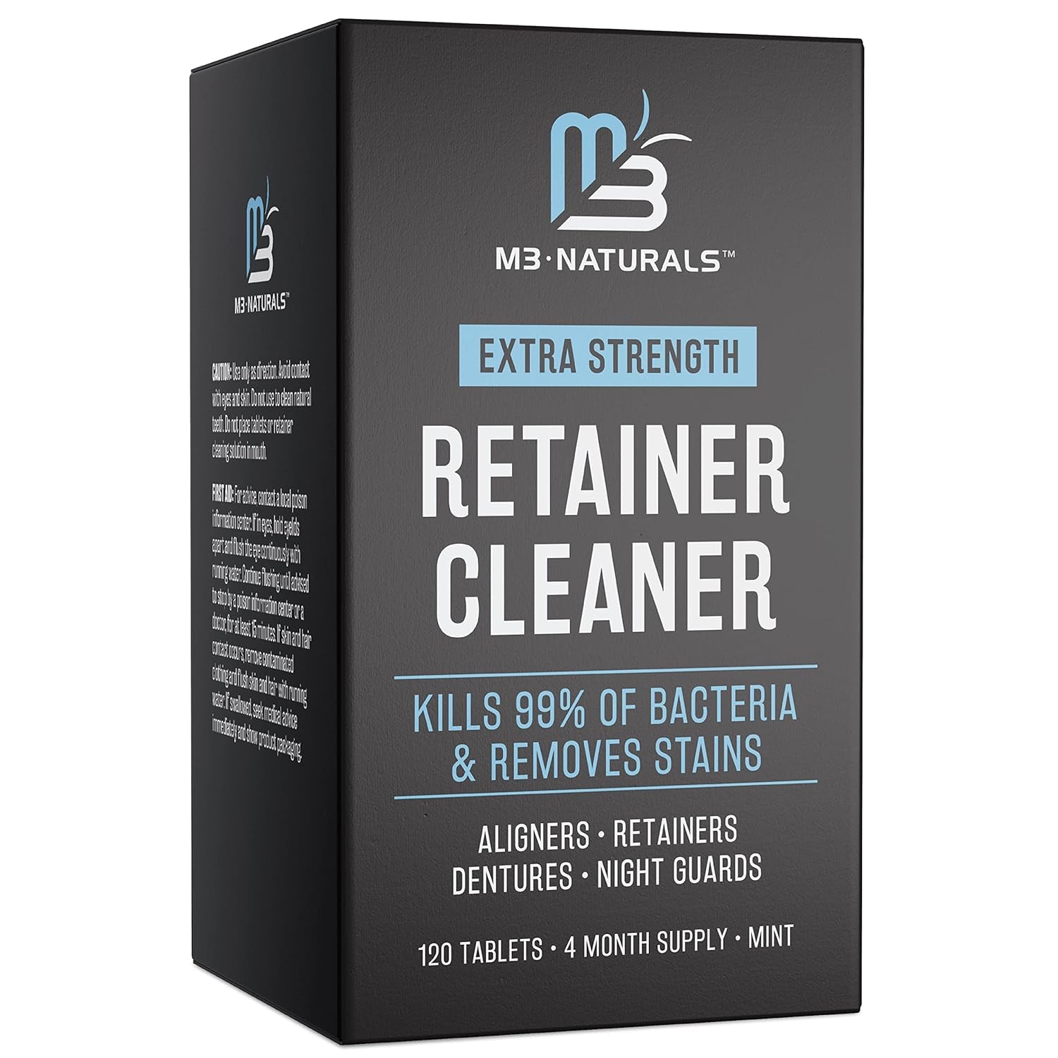 Retainer Cleanser Tablets Invisalign Cleaner FSA HSA Approved Remove Odors Discoloration Stains and Plaque 4 Month Supply Denture Cleansers Retainers Mouth Guards Denture Bath Mint