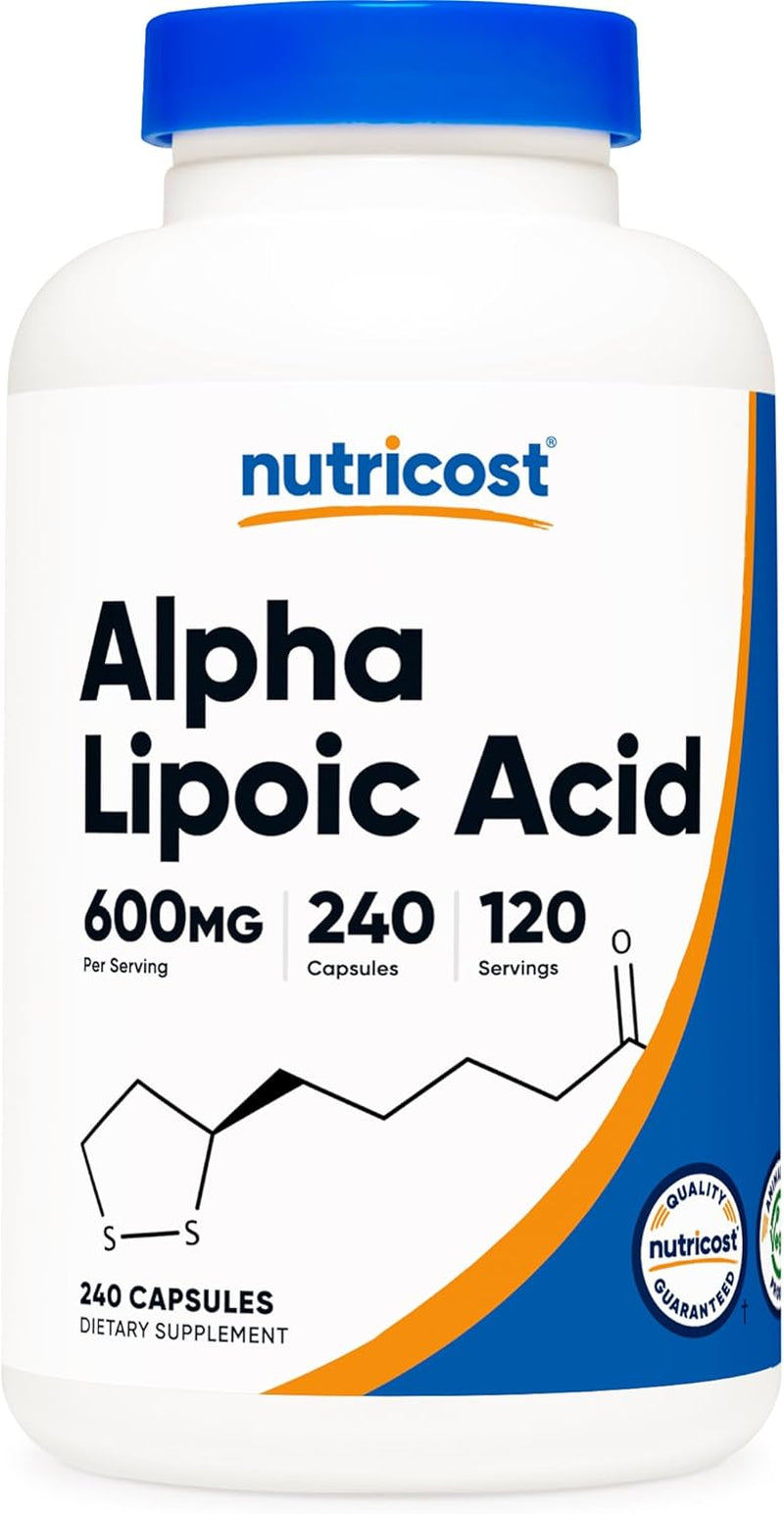 Alpha Lipoic Acid 600Mg per Serving, 240 Capsules - Gluten Free, Vegetarian Capsules, Soy Free & Non-Gmo