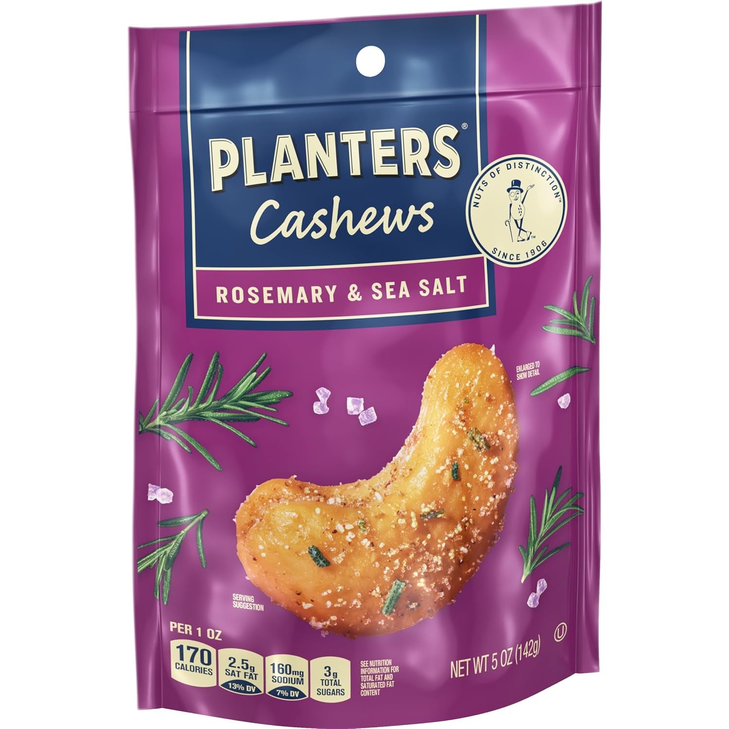 Cashews Rosemary & Sea Salt, Party Snacks, 5 Oz Bag