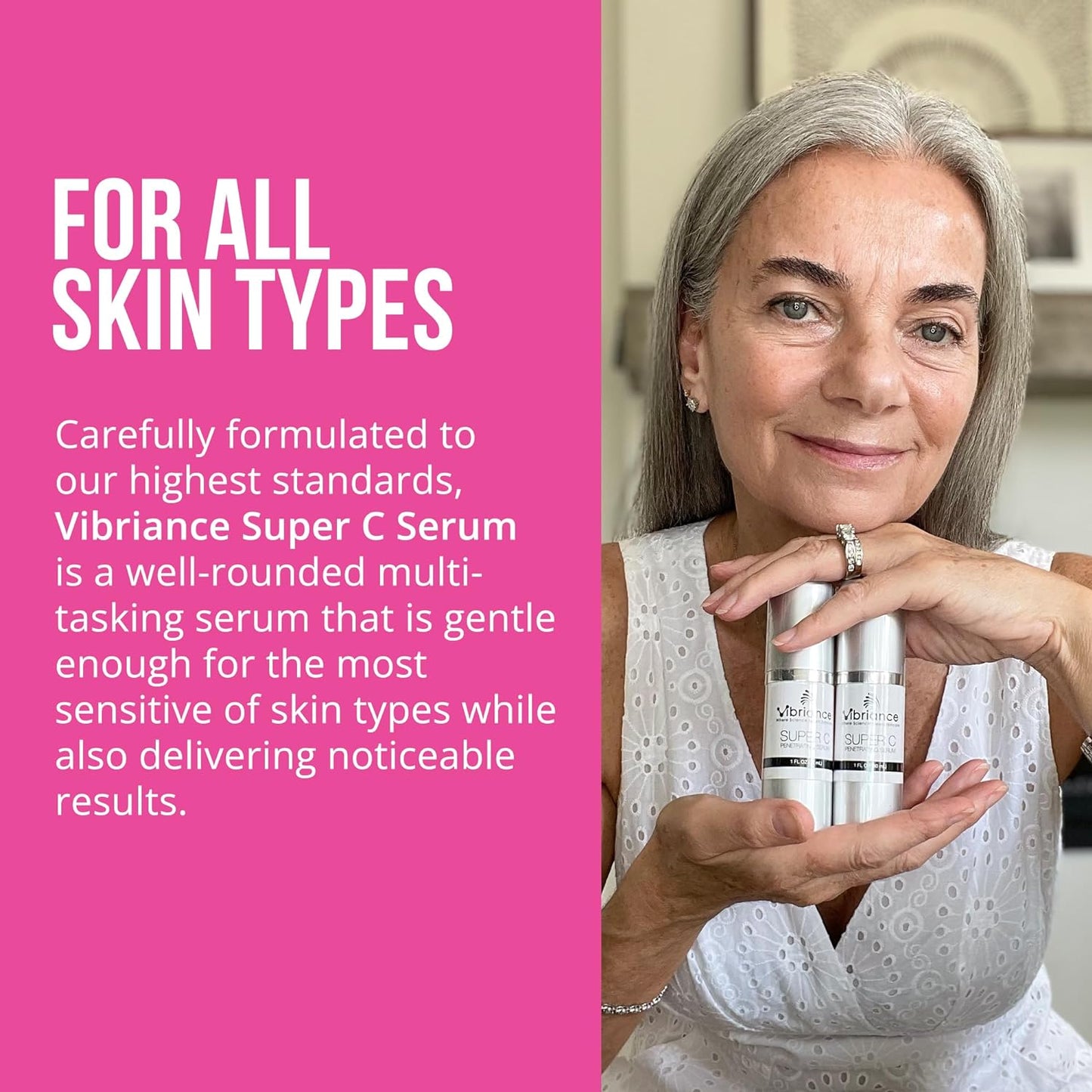 Super C Serum for Mature Skin, Made in USA, All-In-One Formula Hydrates, Firms, Lifts, Smooths, Targets Age Spots, Wrinkles, Vitamin C Serum; 1 Fl Oz