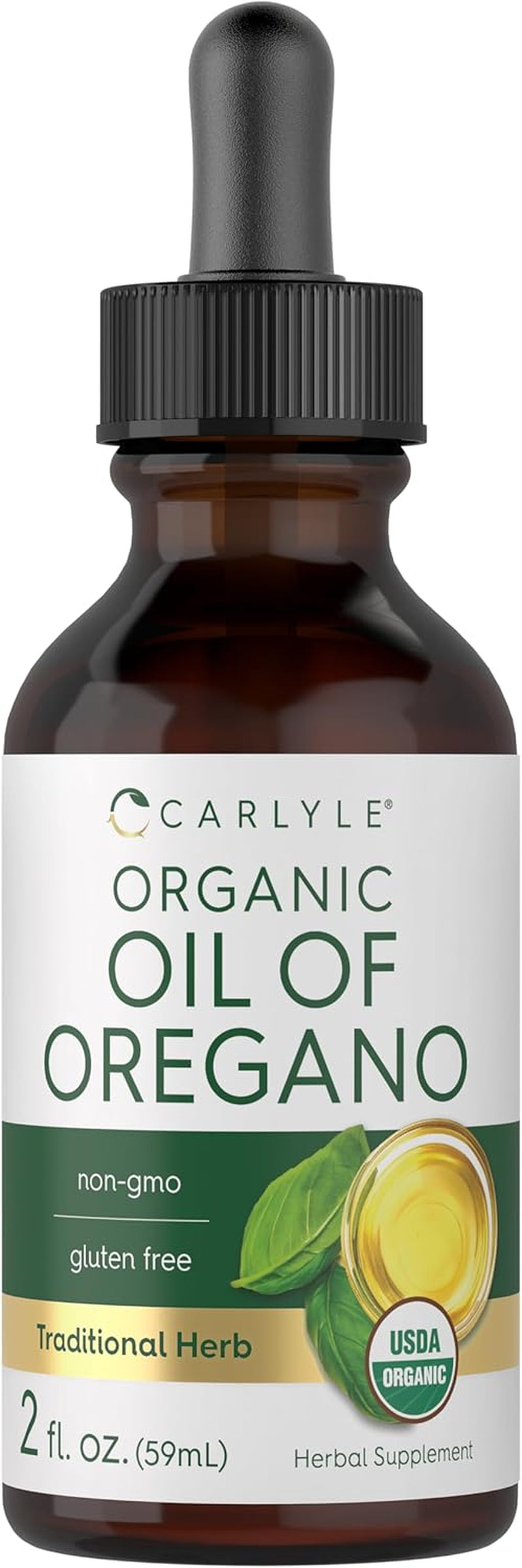 Organic Oil of Oregano Liquid Drops | 2 Fl Oz | Vegan Herbal Supplement | Non-Gmo, Gluten Free